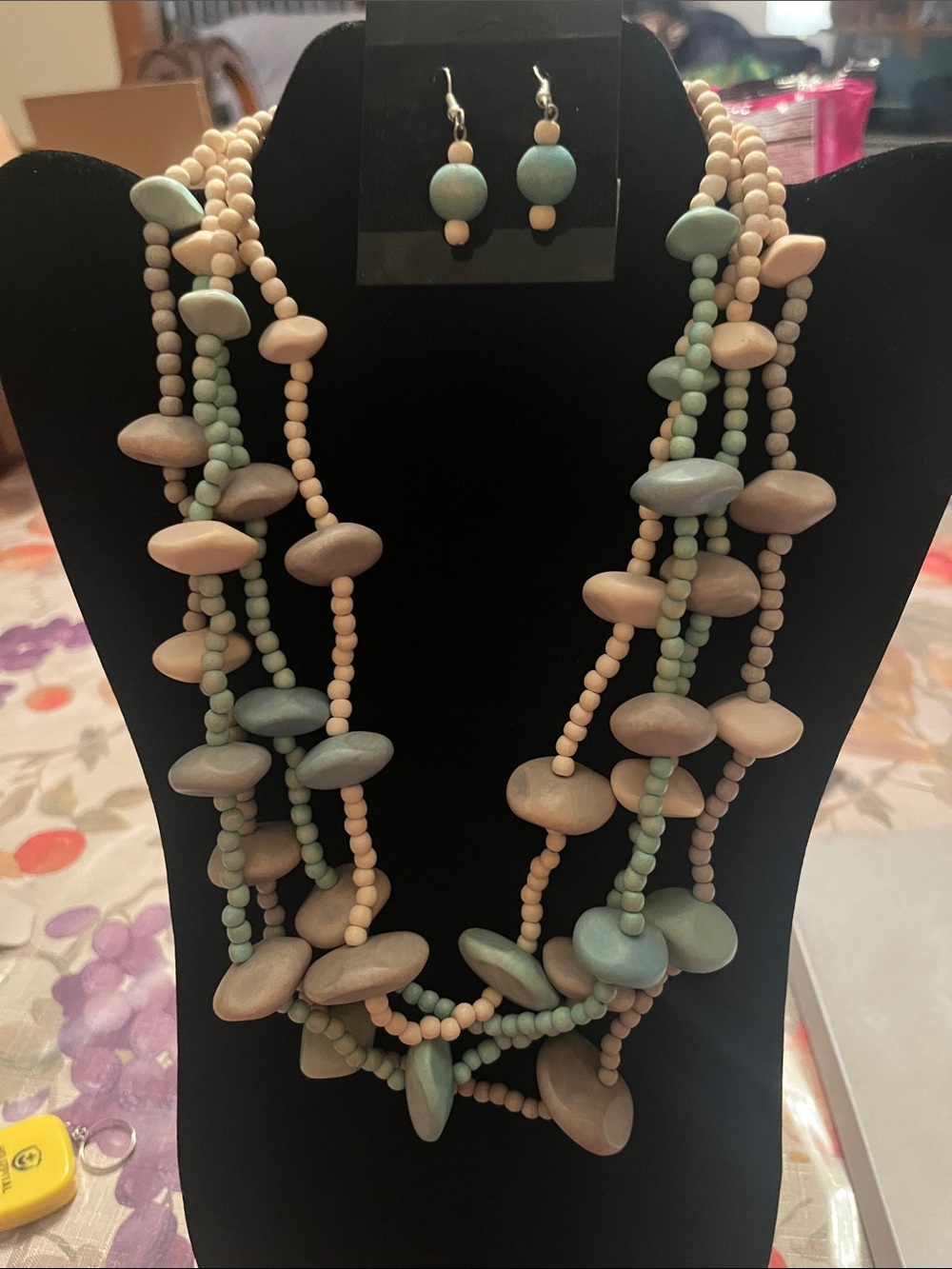 Multi-Strand beaded Necklace and Earring set